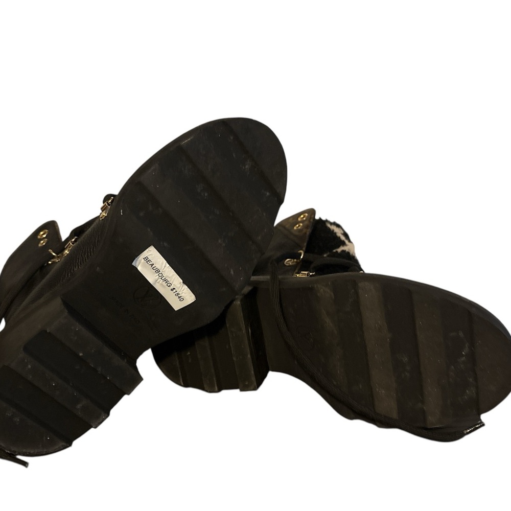 Louis Vuitton Black and Gold Lace Up Boots with Iconic Design - Picture 3 of 3